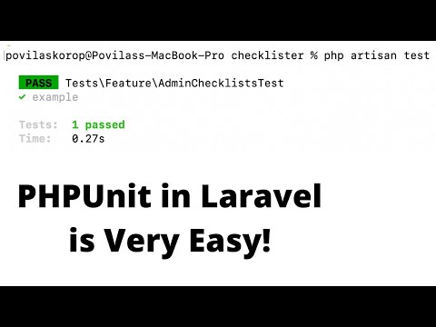 Laravel Checklister. Part 20/29: PHPUnit Tests - Setup and First Few Tests
