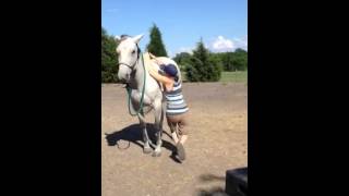 How I mount my horse bareback