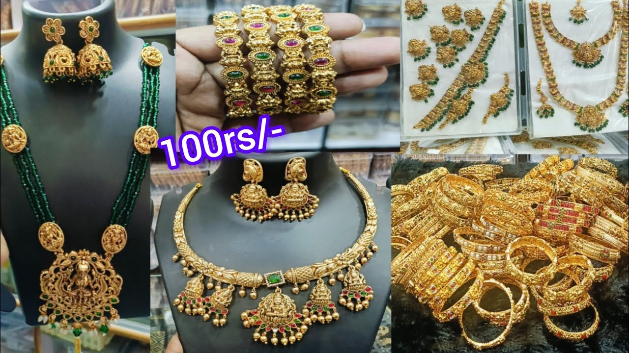 chikpet bangalore wholesale one gram gold, imitation&panchaloha jeweller@100rs||single piece courier