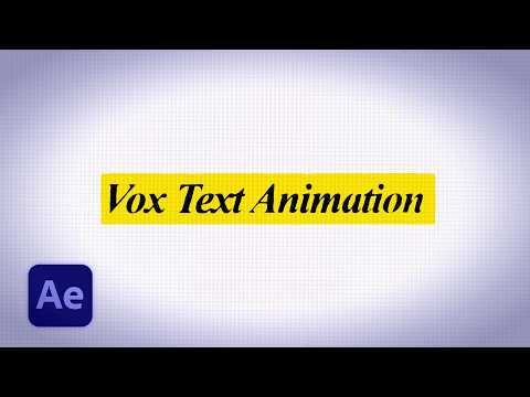 Vox‑Style Text Animation in After Effects