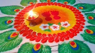 Rangoli For Deepawali | Diwali  Special Rangoli | Rangoli for panchuka|Simple rangoli for Dhanterash screenshot 4