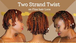 Loc Style | Two Strand Twist on Locs | Loc Knot Bob | Fine Hair Locs