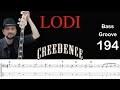 LODI (Creedence) How to Play Bass Groove Cover with Score & Tab Lesson