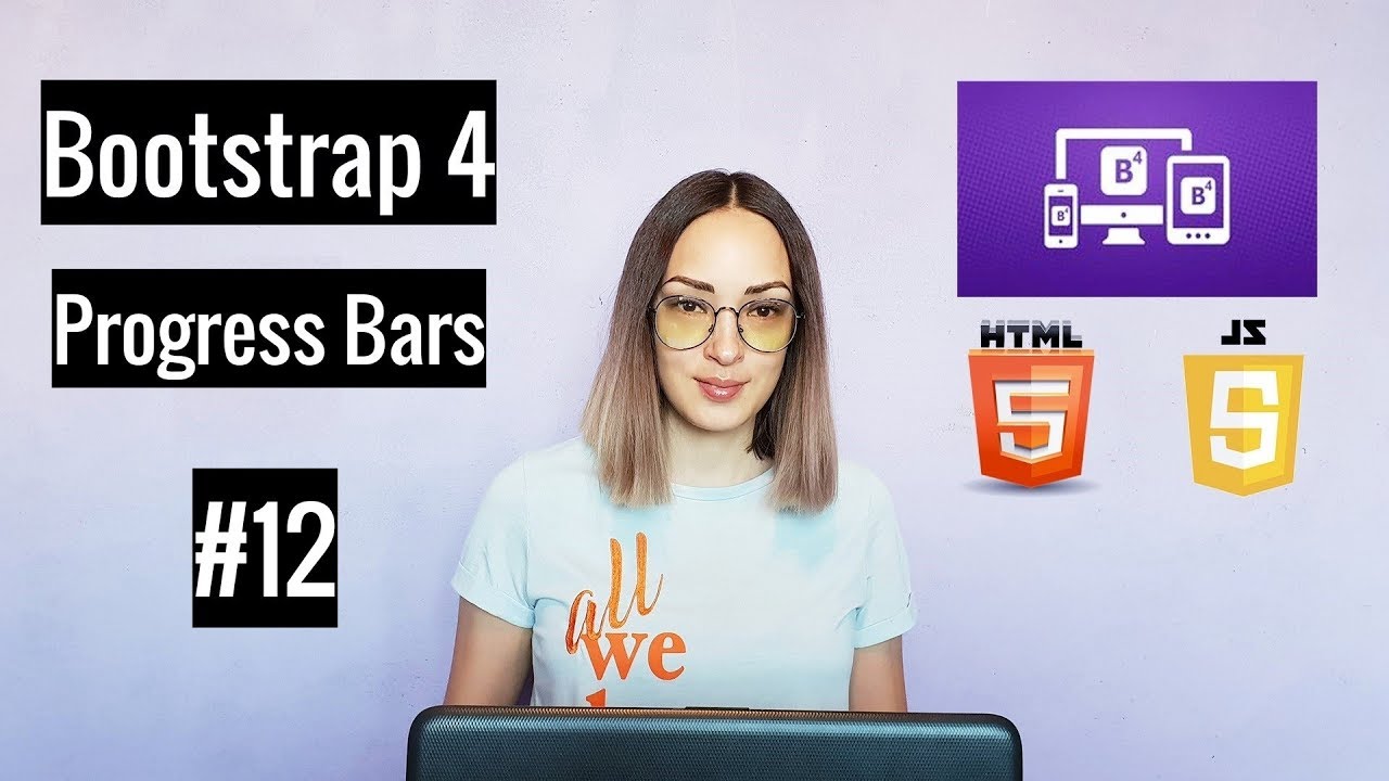 Урок 12 Bootstrap 4. Прогрессбар / Progress Bars. - YouTube
