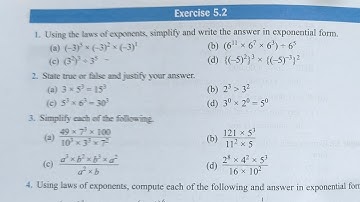 viva education start up mathematics class 7 ex 5.2  | start up maths ex 5.2 | exponential form
