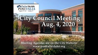 Post Falls City Council Meeting - August 4, 2020