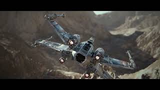 Star Wars fan art X-WING flight (cinema4d / octane / worldcreator)