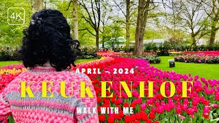 Keukenhof,Netherlands - April 2024 - Garden of Europe - Tulips - World's largest flower gardens - 4K