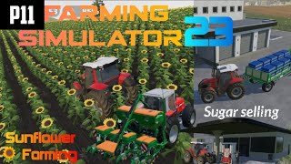 Sunflower🌻 Farming in FS23 mobile || SUGAR production and selling in Farming Simulator 23 mobile#p11