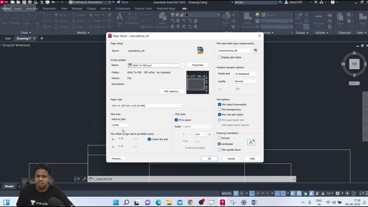 How to set Page setup manager and Plot Command in AutoCAD | Page Setup ...