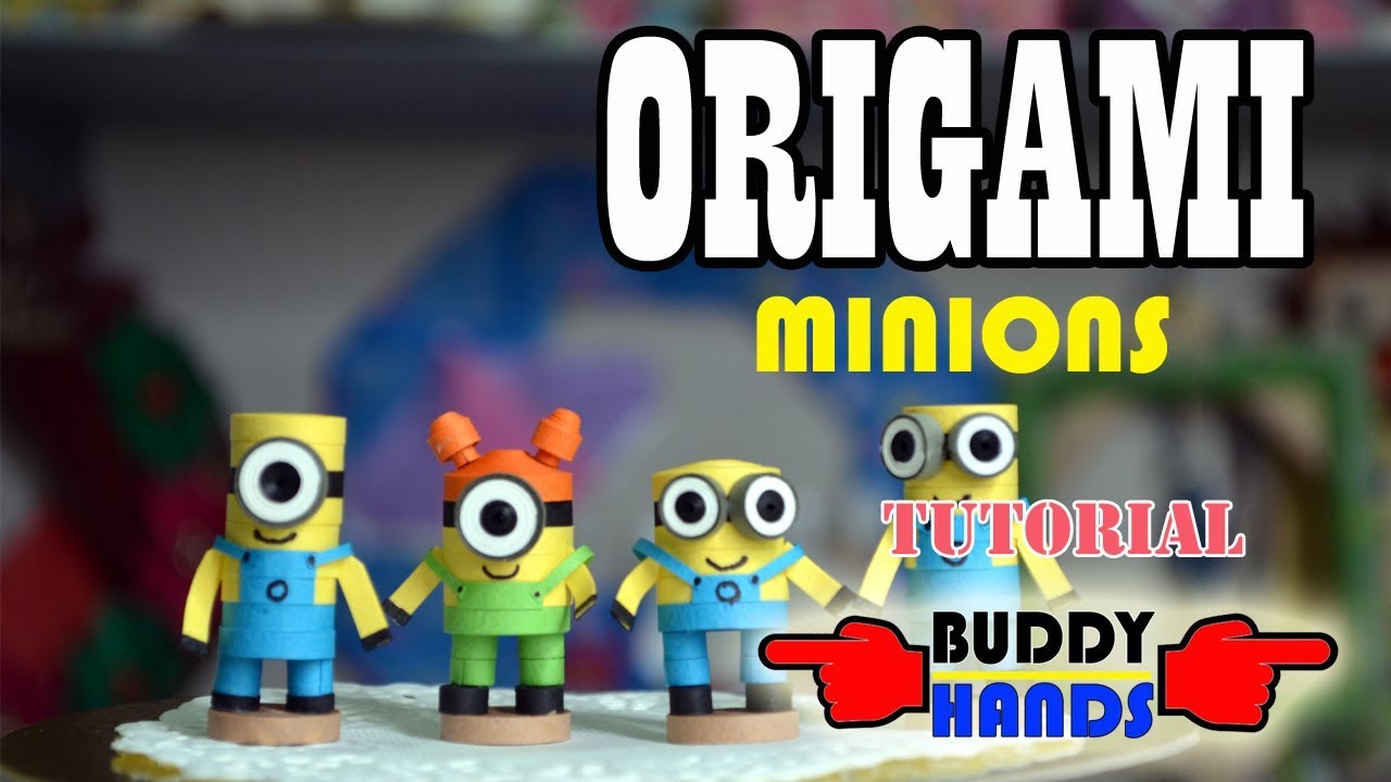 How to make easy ORIGAMI MINIONS(종이감기 미니언즈) - YouTube