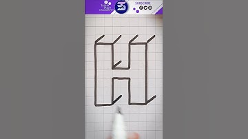 How to draw H letter in 3D | 3D letter H | #shorts #YouTubeshorts #shortsvideo