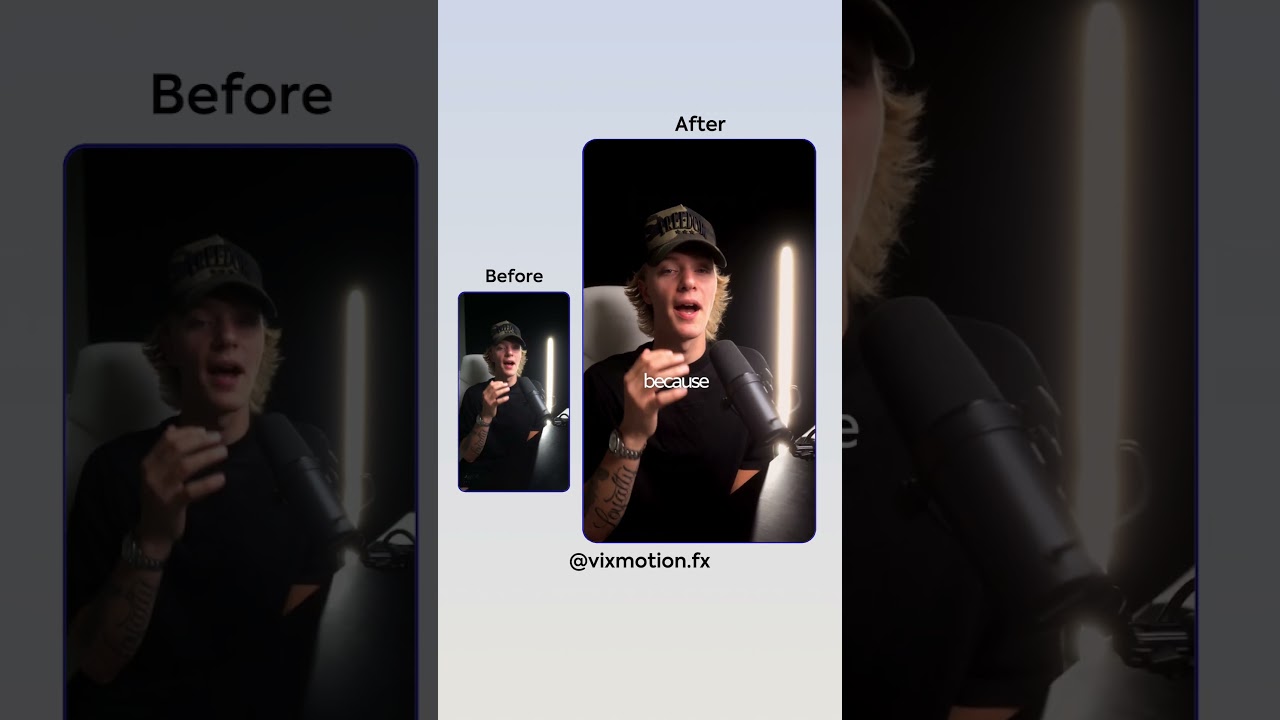 Before and after Edit of my recent talking head video.