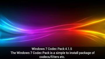 Download Windows 7 Codec Pack 4.1.5