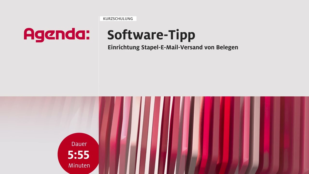 Einrichtung Stapel-E-Mail-Versand von Belegen – Honorarabrechnung | Agenda-Software-Tipp