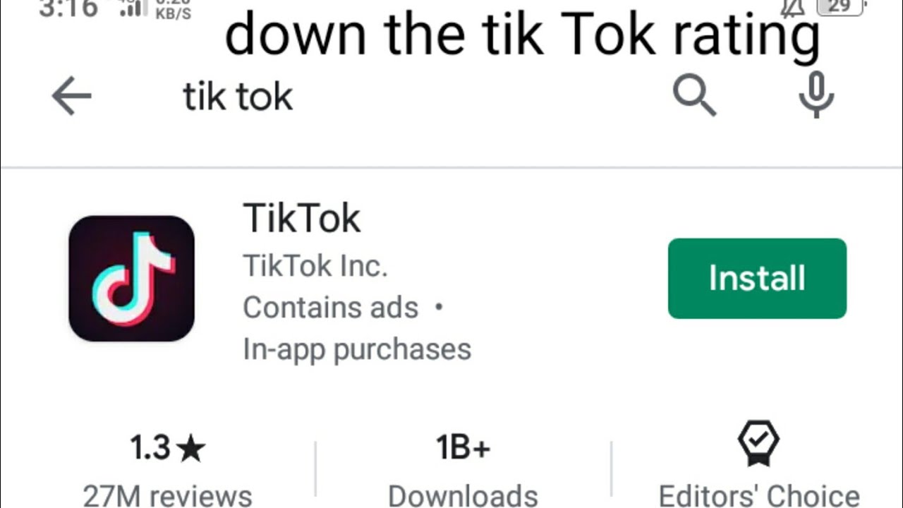 Down tik Tok rating - YouTube