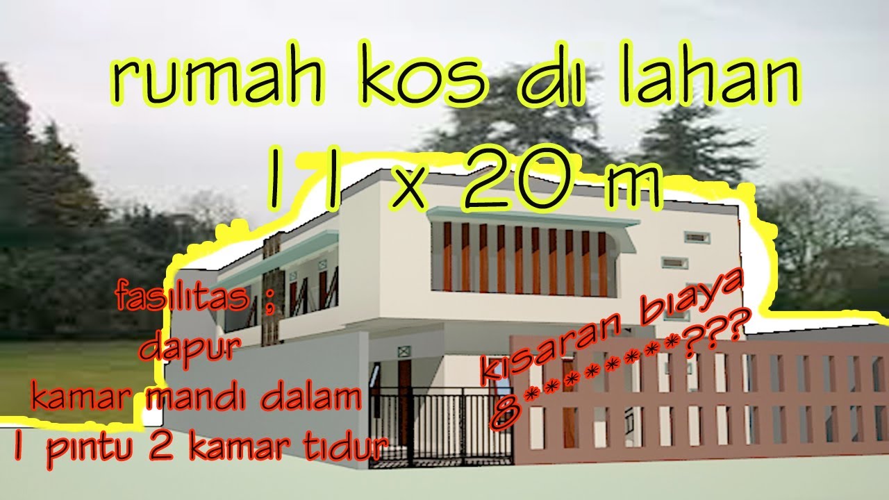 Desain Rumah Kos Di Lahan 11 X 20 M YouTube