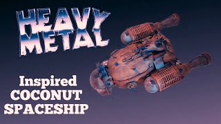 Kitbashed beverage cup spaceship. The Coconut.