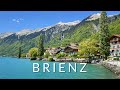 Brienz Switzerland walking tour 4K - The woodcarving village next to a turquoise lake