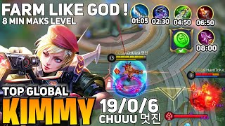 19 KILL! No Death, Kimmy Fast farm With Jungle Build | By CHUUU 멋진 - Mobile Legends