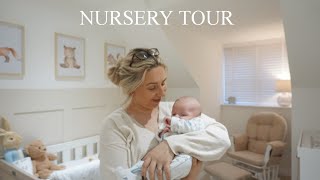 NURSERY TOUR | Neutral aesthetic nursery | Baby boy, cosy, woodland theme \& organisation🦊