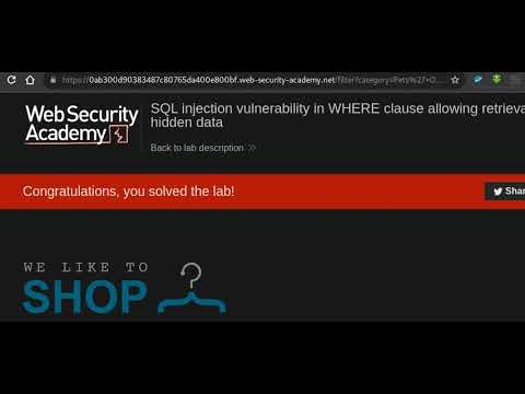 Lab 1 1 SQL Injection Vulnerability In WHERE Clause Allowing Retrieval Of Hidden Data 1 2023