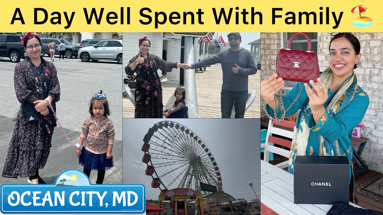 Desi Family Vlog USA 🇺🇸 | Mazaydaar Din Ocean City Mein 🌊 | Ferris Wheel Ride & Chanel Unboxing
