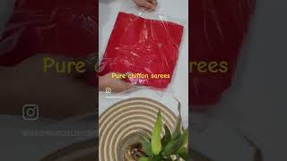 pure chiffon embroidery 🪡 hand work jaipuri sarees #sareesofinstagram #chiffonsarees #chiffonsaree