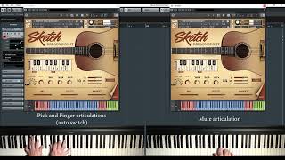 Pick, Finger and Mute Articulations (Sketch Dreadnought)