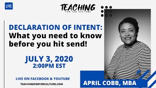 Declaration of Intent: What you need to know before you hit send!