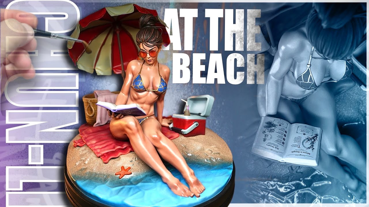 Painting Video Game Waifu Models On The Beach