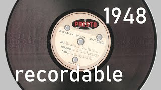 Rare Record A 1940S Home Recorded Presto Disc