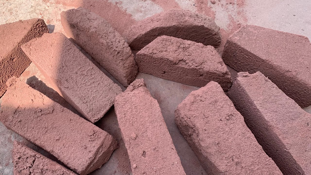 New video💗Creamy Red sand slabs dry floor crumbling asmr 💗💨🎉🎊