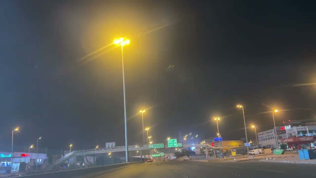 kuweait Road Moon Night.#