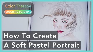 Digital Coloring Tutorial: How to color a Soft Pastel Portrait | Color Therapy | Digital Art screenshot 5