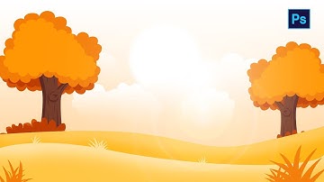 #Photoshop Tutorial - Tree & Field Vector Drawing - Photoshop 2x Speed Video