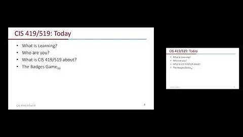 Lecture #0: Introduction to CIS 419/519 (8/28/2019)