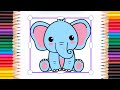 Cute elephant drawing for kids |how to draw an elephant |easy