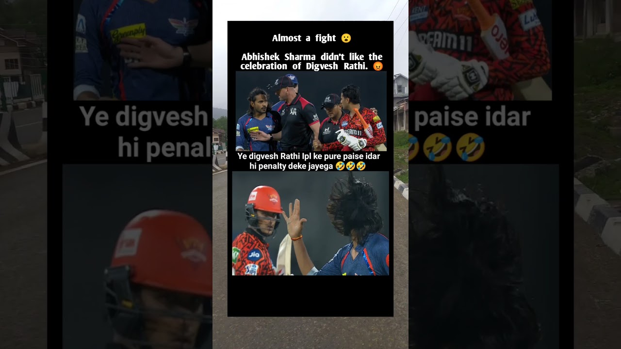 Almost a fight 😮Abhishek Sharma didn’t like the celebration of Digvesh Rathi. 😡 