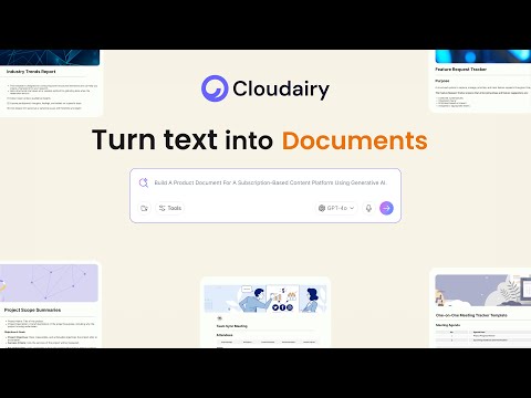 AI Writes Your Documents in Seconds! | Cloudairy AI Document Generator Tutorial