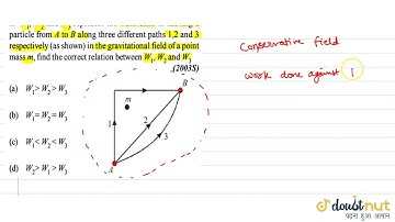 If W_(1) W_(2) and W_(3) represent the work done in moving a particle from A to B along three di...