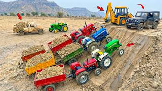 Swaraj Holland Tractor Hill Climb Accident Pulling Out JCB Pickup Truck| Extreme Tractor Power Test