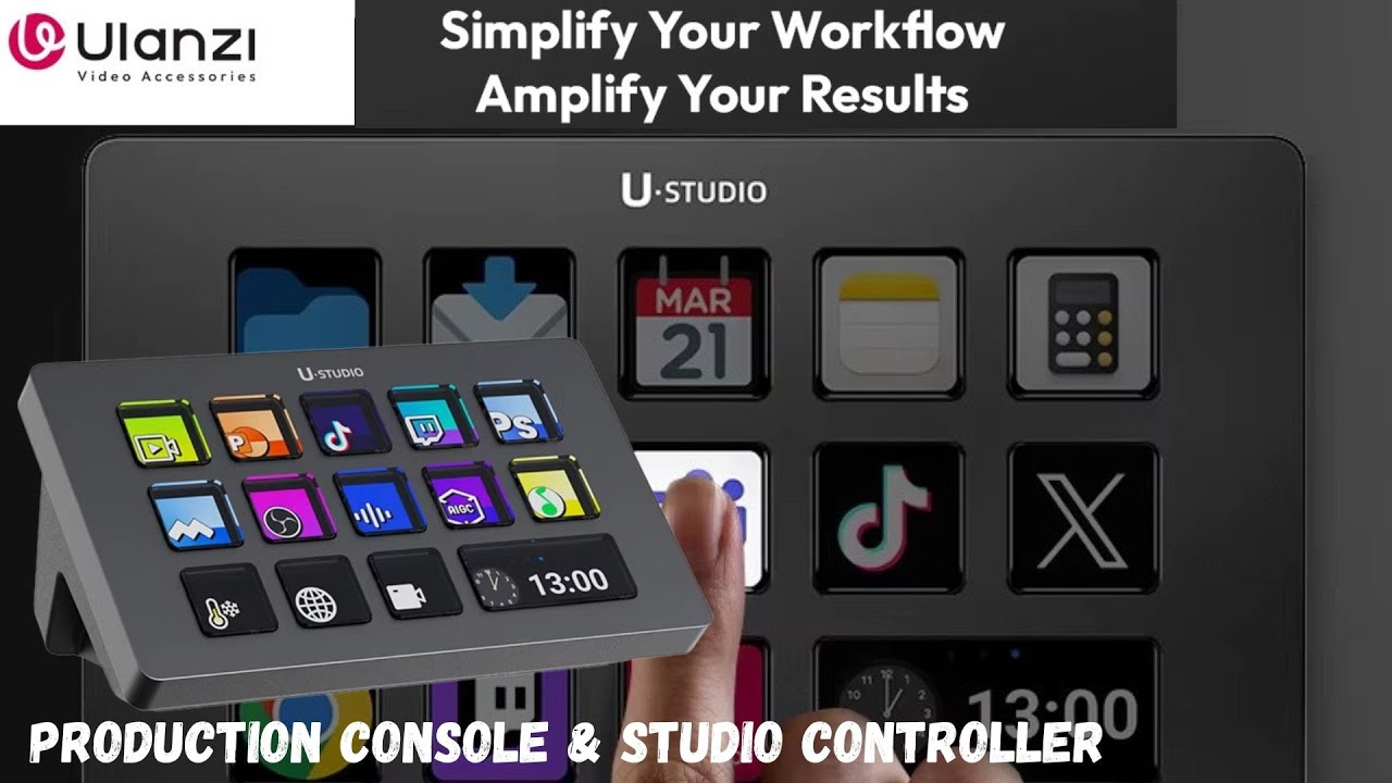 ULANZI D200 Contrôleur Studio 13 Boutons LCD - Stream, Gaming, Création De Contenu Avec U-Studio Apps