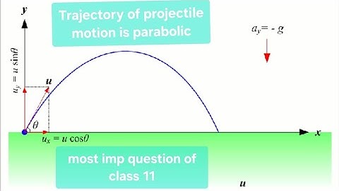 Trajectory of projectile motion is parabolic| class 11 physics| most imporatant question