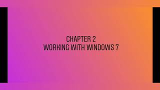 Ch- 2 Working with Windows 7 (Class 5) Part -2