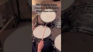 Vintage Ludwig kit wide open tuning