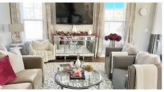 FAMILY ROOM DECORATING IDEAS|LIVING ROOM TOUR|CHRISTMAS|DECORATE WITH ME