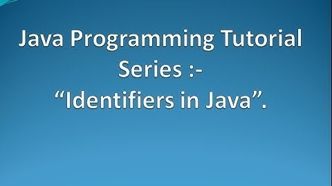 5. Identifiers in Java