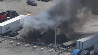 Multiple vehicles seen burning in northwest Miami-Dade