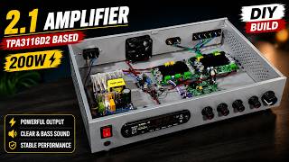 I Built a Powerful 200w 2.1 Amplifier Using TPA3116D2 🔥 | DIY Bluetooth Amplifier Guide